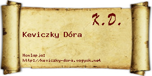Keviczky Dóra névjegykártya