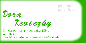 dora keviczky business card